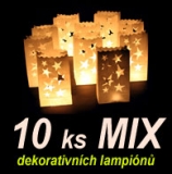 10ks MIX NA PŘÁNÍ dekorativní lampiony Candle Bags