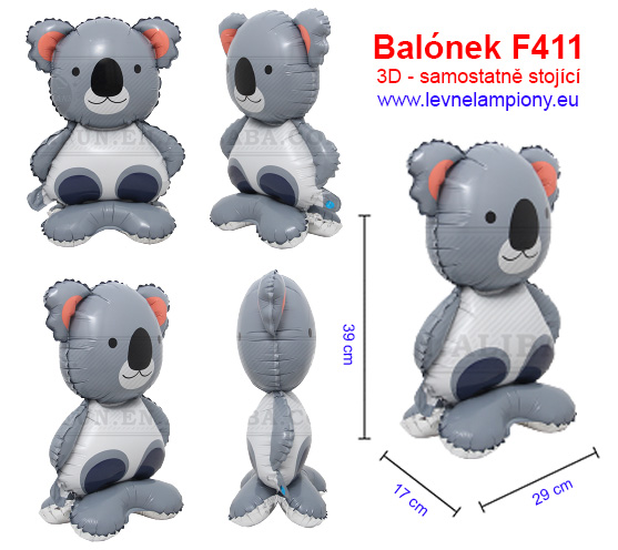 Koala samostatně stojící nafukovací balónek 37 x 58 cm (F411)