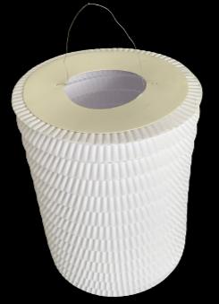 Bílý závěsný lampion roztahovací průměr 16 cm