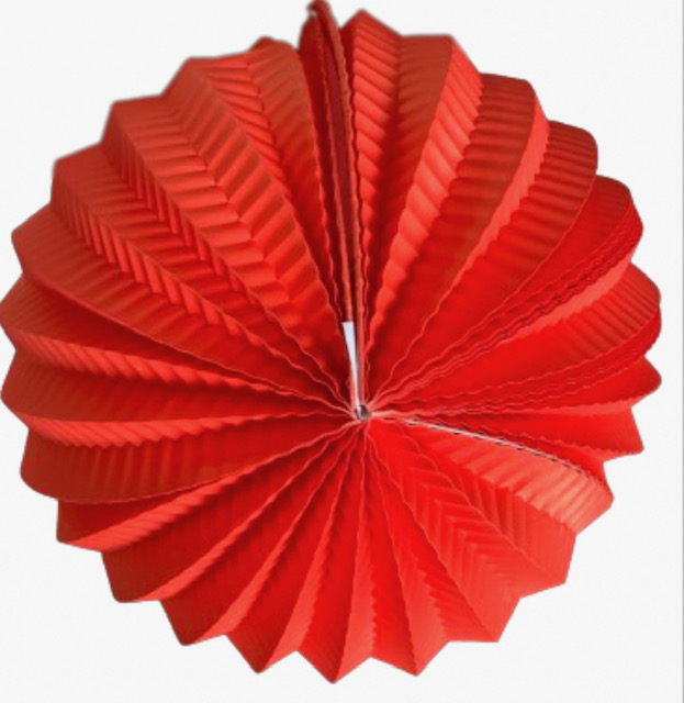 Červený kulatý závěsný lampion WATERMELON průměr 25 cm