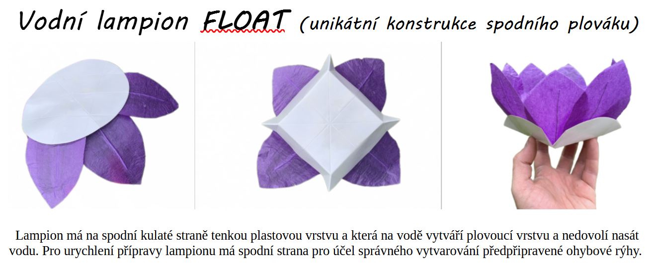 Bílý vodní lampion lotosový květ FLOAT white
