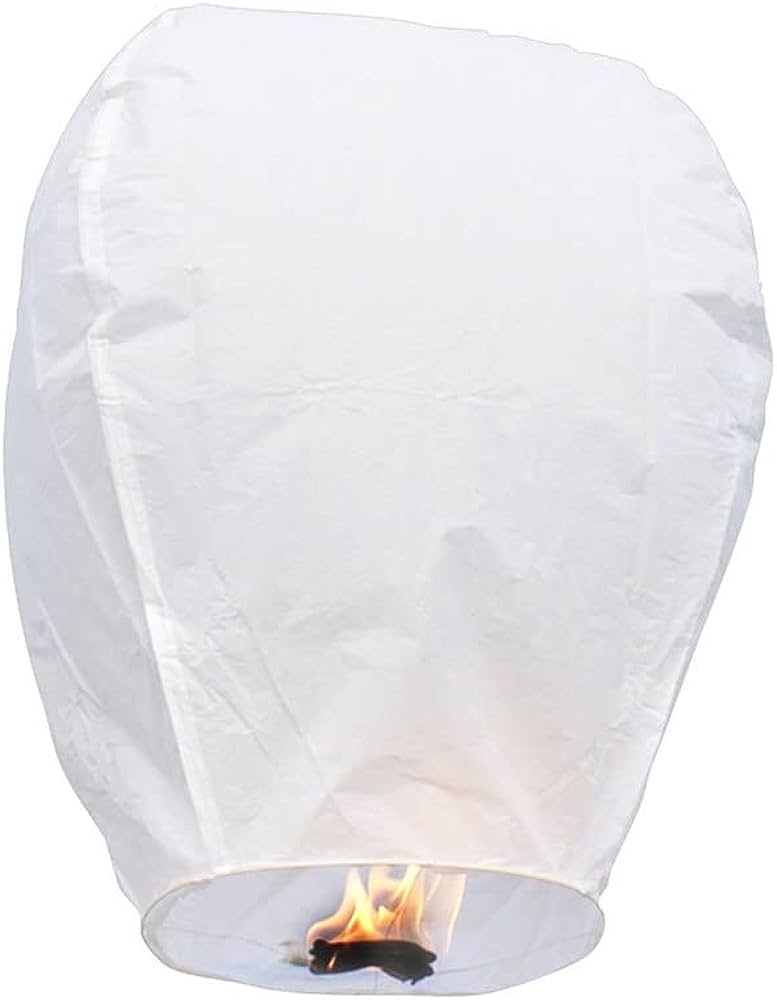 Bílý létající lampion - klasický oválný tvar