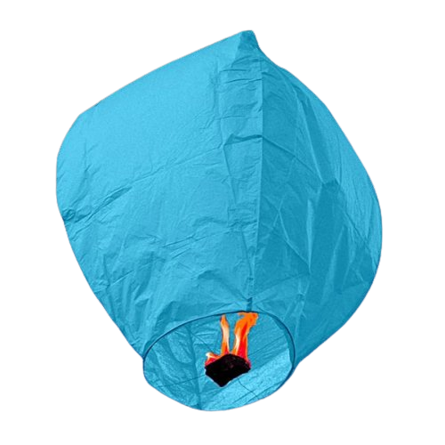 Modrý létající lampion - klasický oválný tvar