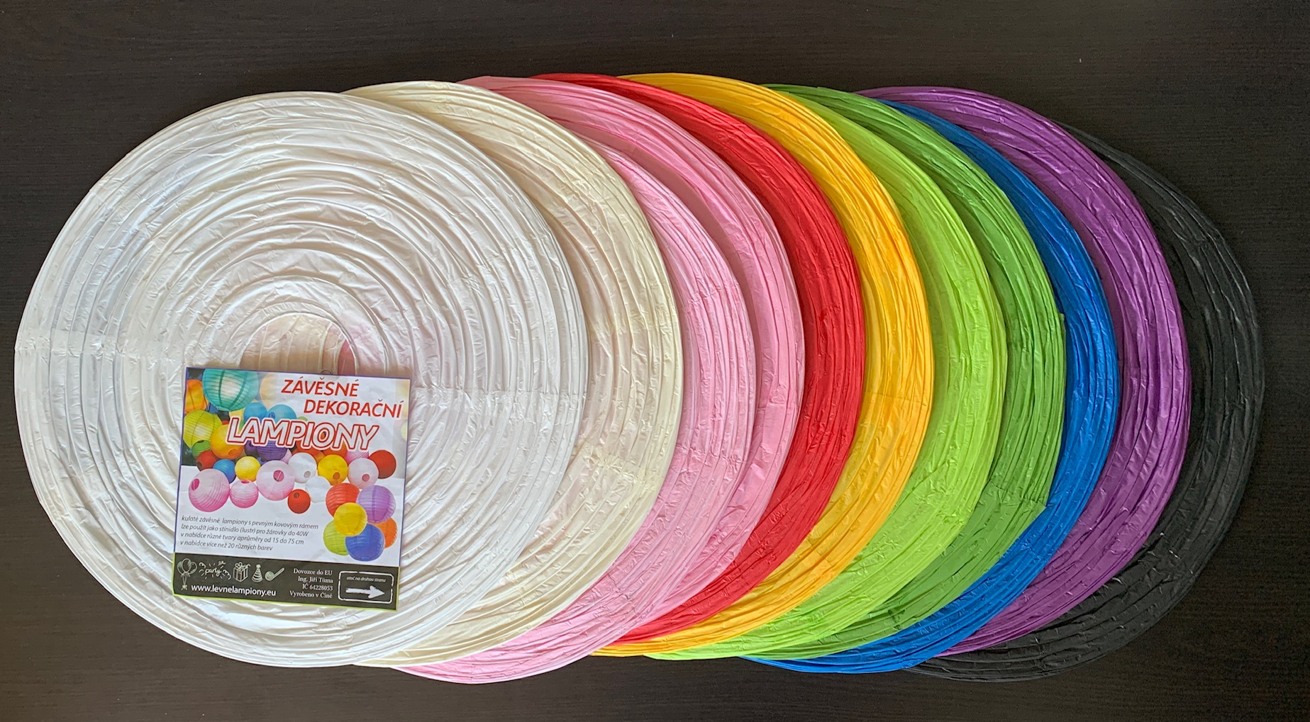 Bílý kulatý lampion stínidlo průměr 50 cm