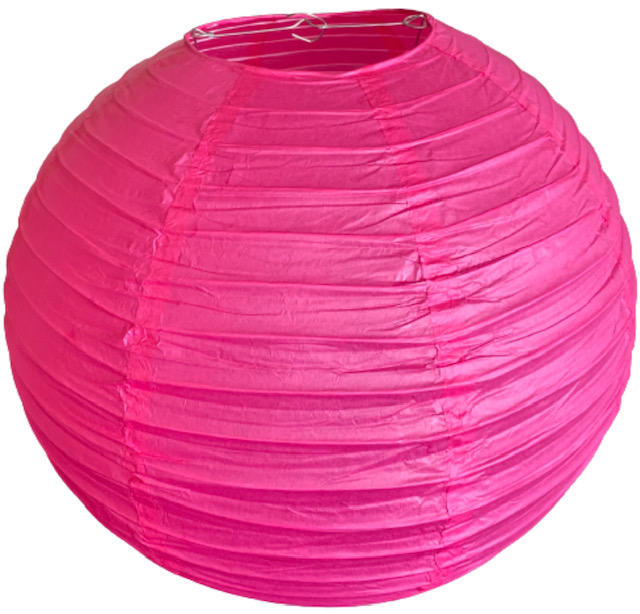 Malinově růžový kulatý lampion stínidlo průměr 40 cm