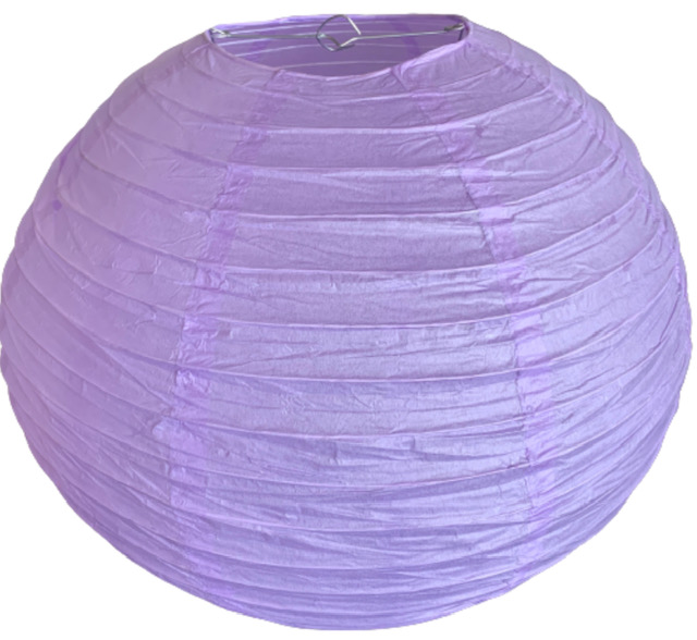 Lila světle fialový kulatý lampion stínidlo průměr 40 cm