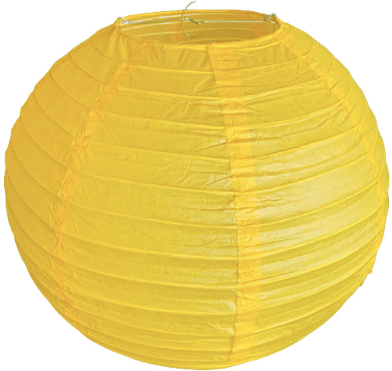 Žlutý kulatý lampion stínidlo průměr 35 cm