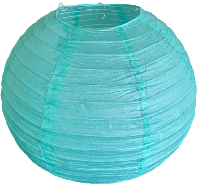 Mentolový kulatý lampion stínidlo průměr 35 cm