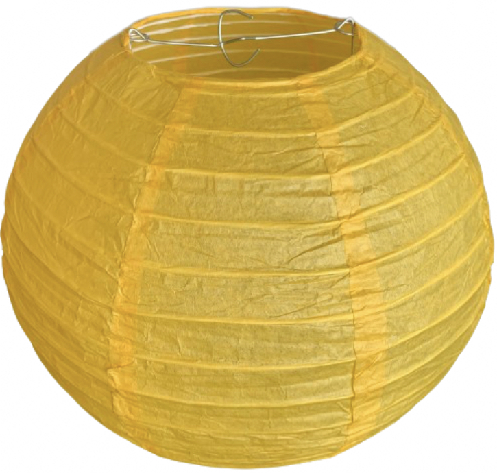 Žlutý kulatý lampion stínidlo průměr 25 cm