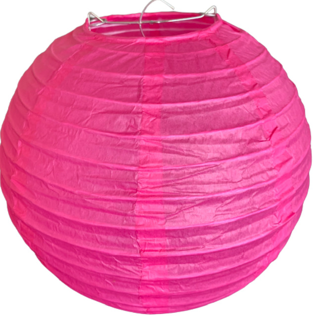 Malinově růžový kulatý lampion stínidlo průměr 20 cm