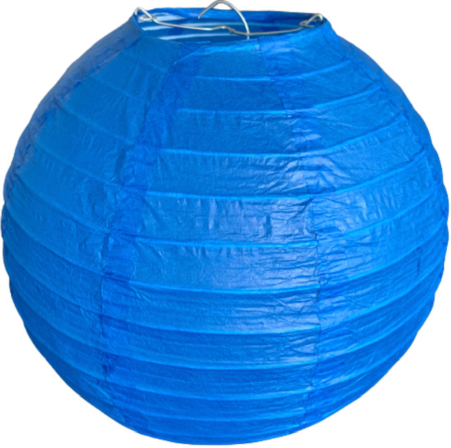 Modrý kulatý lampion stínidlo průměr 20 cm