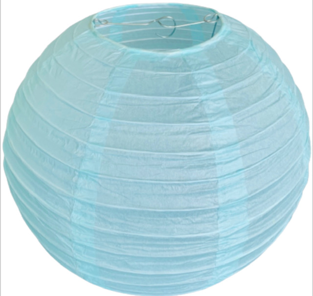 Světle mentolový kulatý lampion stínidlo průměr 30 cm