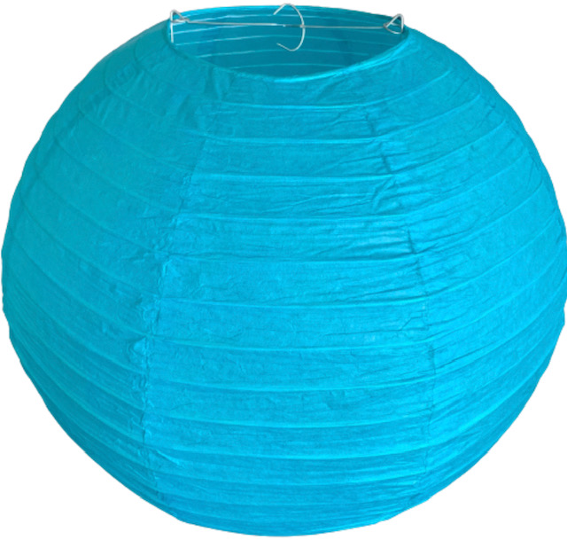 Tyrksový kulatý lampion stínidlo průměr 30 cm