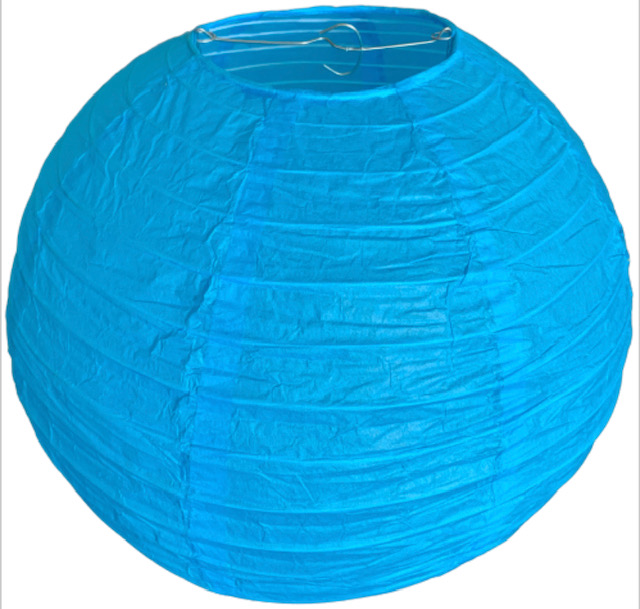 Modrý kulatý lampion stínidlo průměr 30 cm