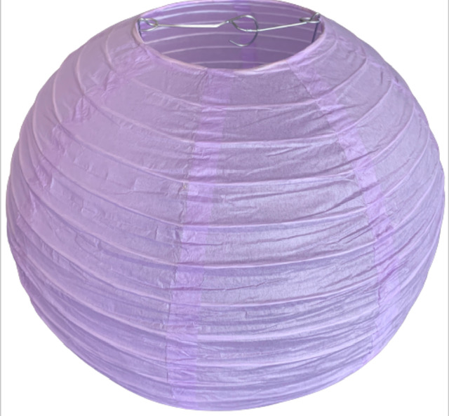 Lila světle fialový kulatý lampion stínidlo průměr 30 cm