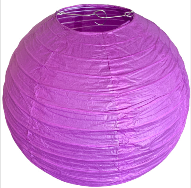 Tmavě fialový kulatý lampion stínidlo průměr 30 cm