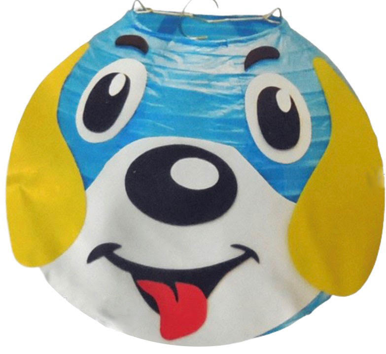 Dětský kulatý lampion průměr 20 cm DIY kreativní sada pejsek