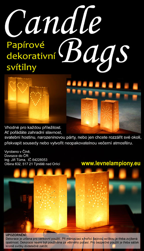 Candle Bags CB02 srdce balení 5ks dekorativních lampionů