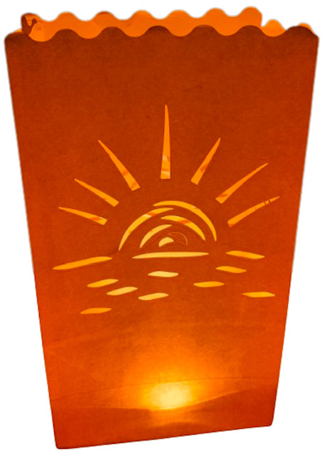 Candle Bags CB25 oranžové východ slunce balení 10ks dekorativních lampionů