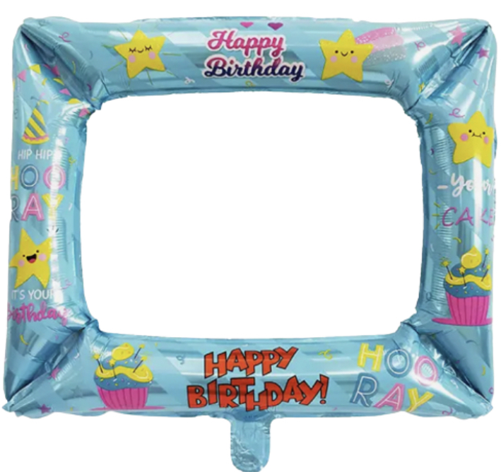 Rámeček Happy Birthday  růžový pro holky  nafukovací balónek  57 x 55 cm (F396)