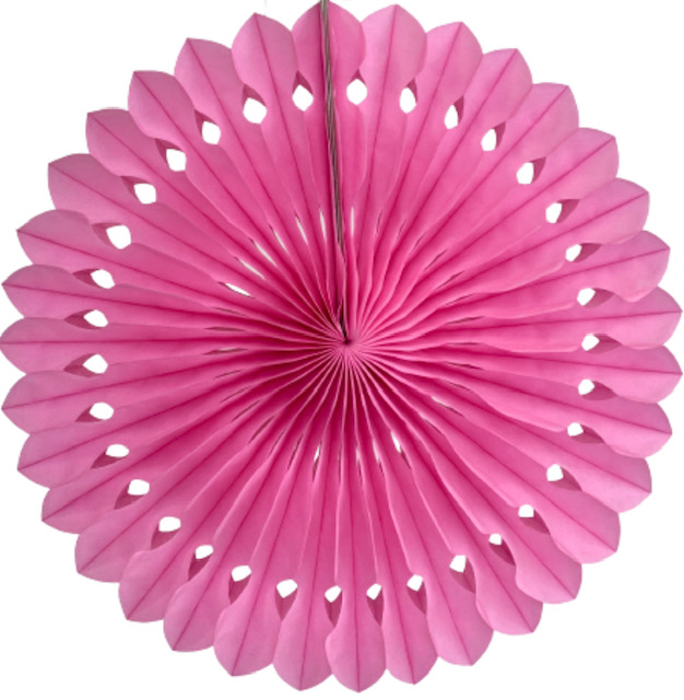 Růžová papírová rozeta vějíř S1 průměr 20 cm