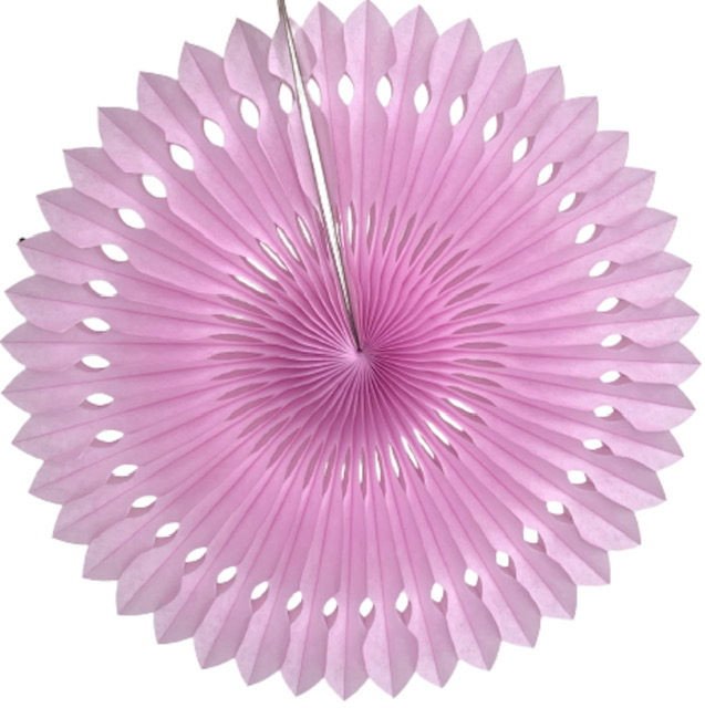 Světle růžová papírová rozeta vějíř S1 průměr 30 cm
