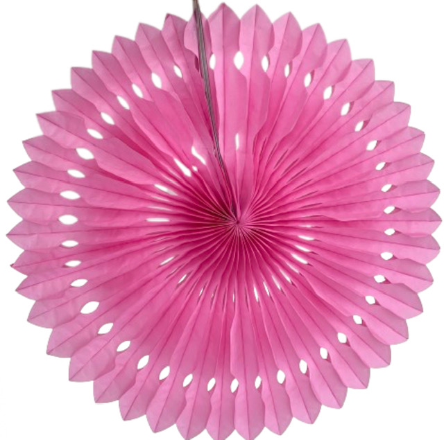 Růžová papírová rozeta vějíř S1 průměr 40 cm