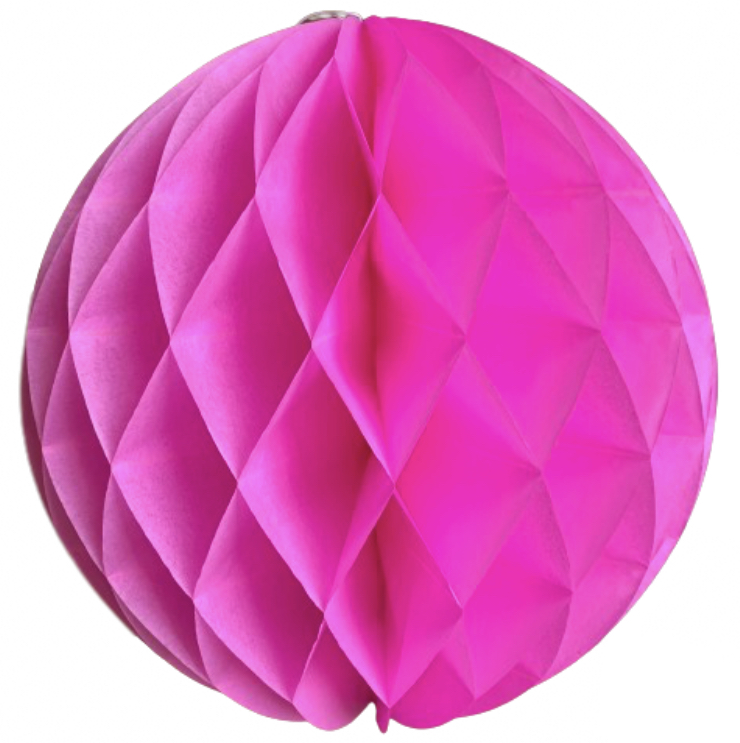 Růžová papírová koule honeycomb průměr 35 cm