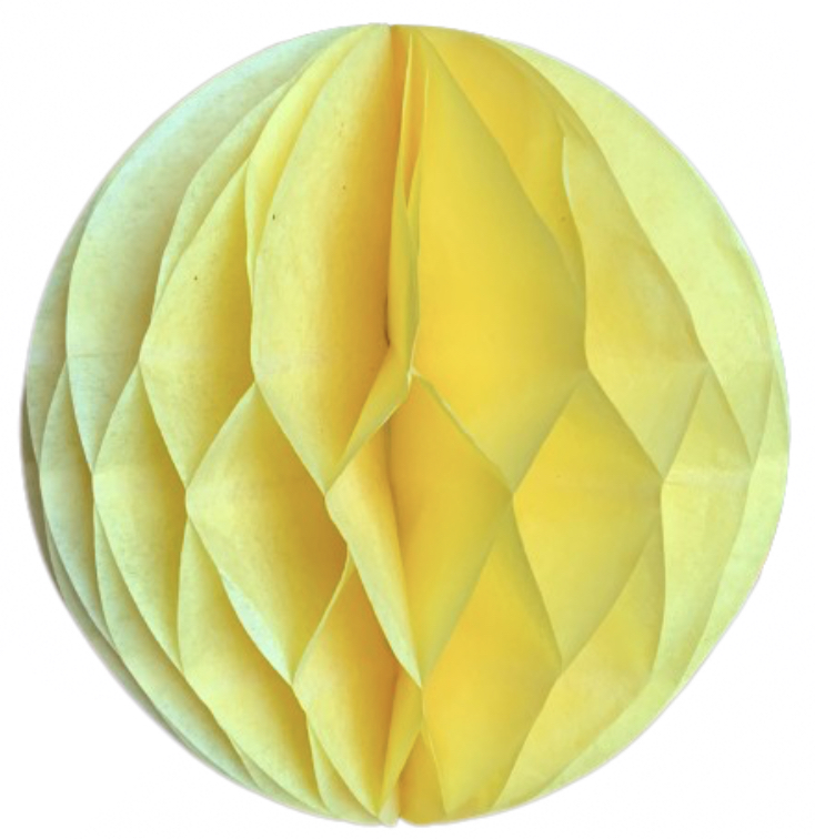 Žlutá papírová koule honeycomb průměr 10 cm