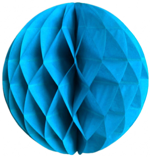 Tmavě tyrkysová papírová koule honeycomb průměr 15 cm