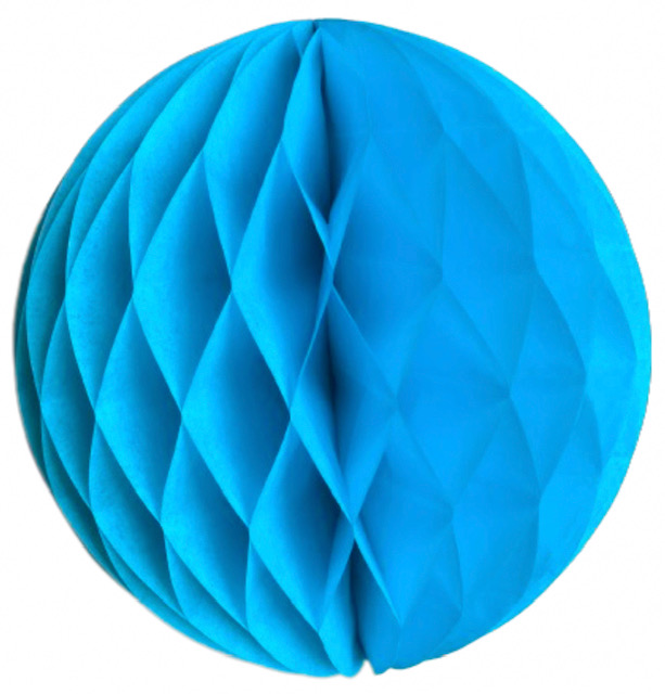 Modrá papírová koule honeycomb průměr 20 cm