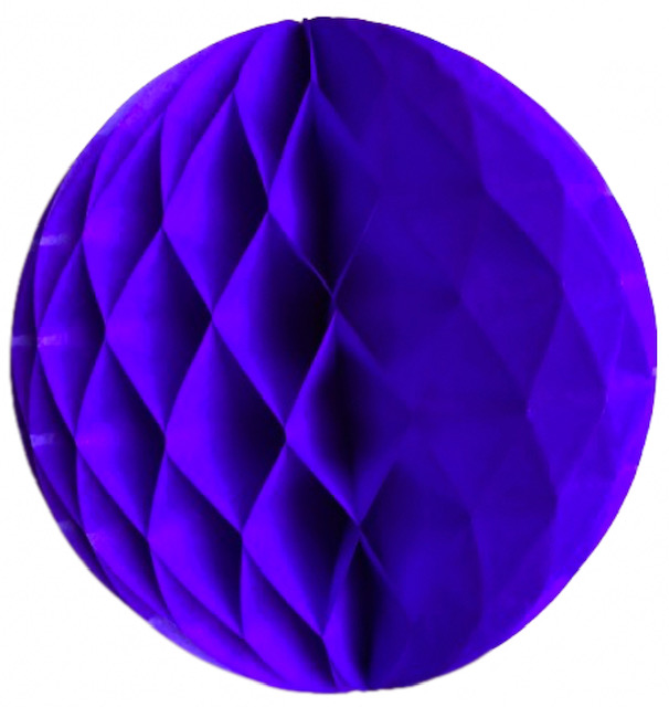 Tmavě fialová papírová koule honeycomb průměr 20 cm