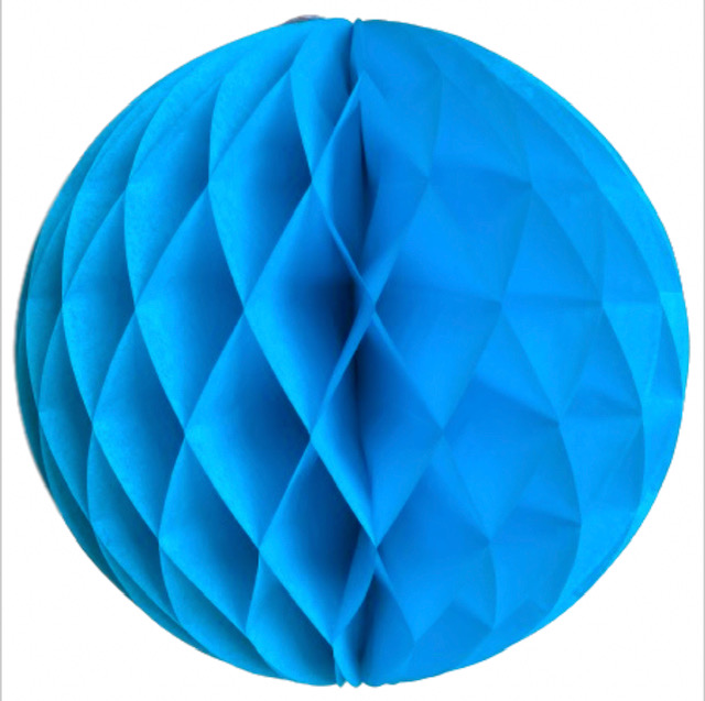 Modrá papírová koule honeycomb průměr 30 cm