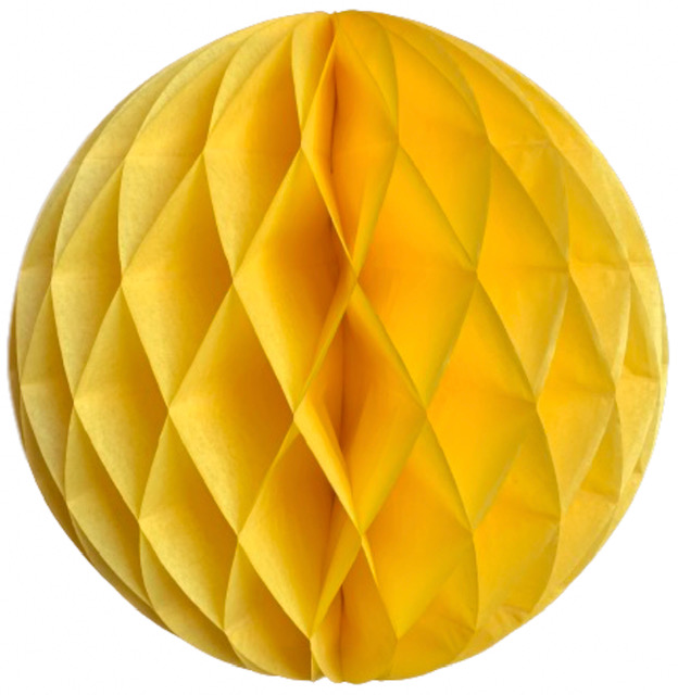 Žlutá papírová koule honeycomb průměr 30 cm
