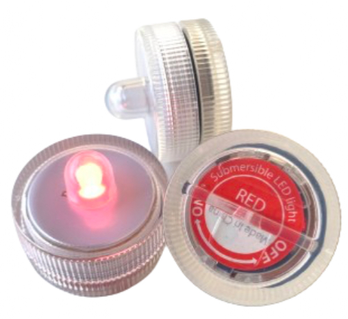 Červené vodotěsné ponorné LED světlo do vody DekorLED1V