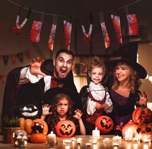 Halloween dekorace řetěz krvavé nářadí