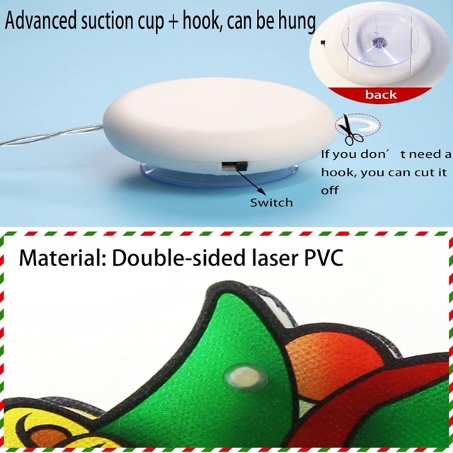 Závěsná 3D vánoční LED dekorace Santa na saních se soby