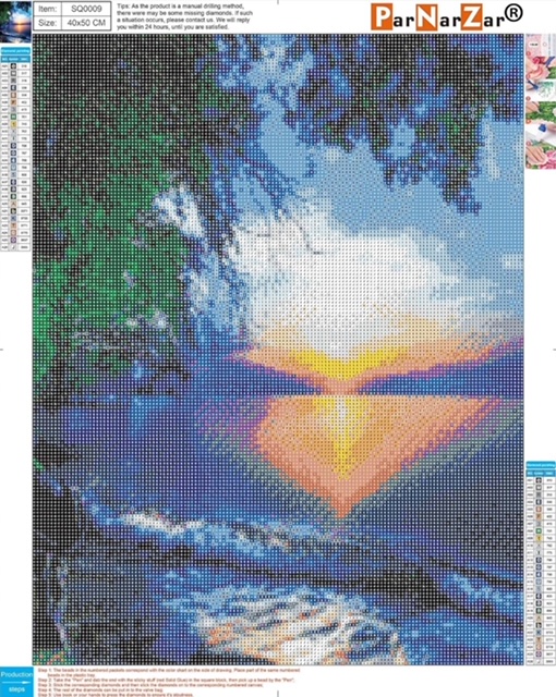 Západ slunce na pláži 35x45cm diamantové malování