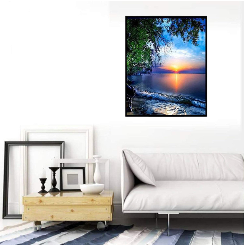 Západ slunce na pláži 35x45cm diamantové malování
