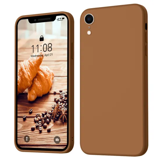 iPhone Xr silikonové hnědé AntiScratch pouzdro