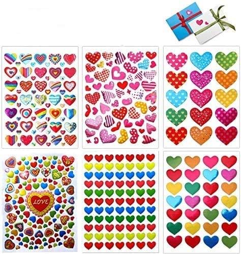 60 archů samolepek srdce ozdobné samolepky na Valentýna