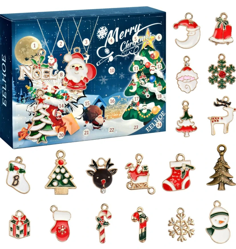 Adventní kalendář 24 ks s přívěšky a řetízky