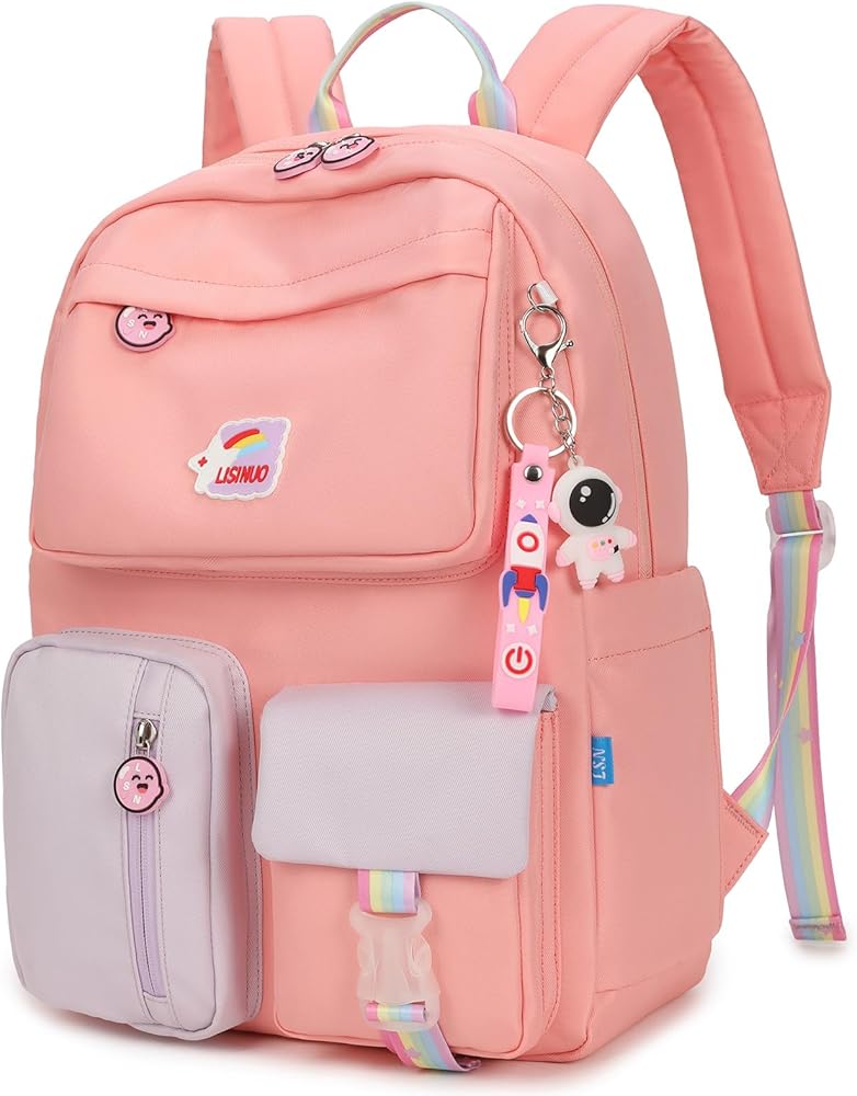 AUOBAG Školní batoh pro dívky kawaii, růžový OK0202