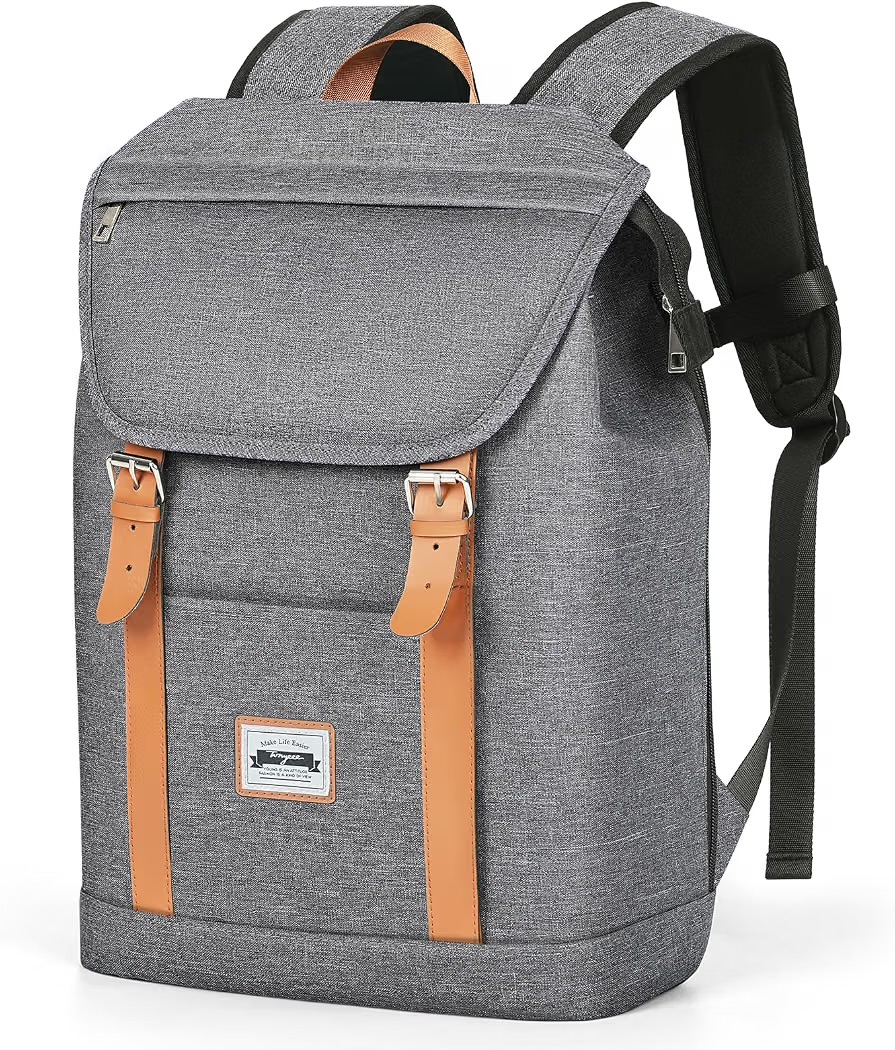 Tonyeee šedý školní batoh pro teenagery, 15,6" laptop OK0251