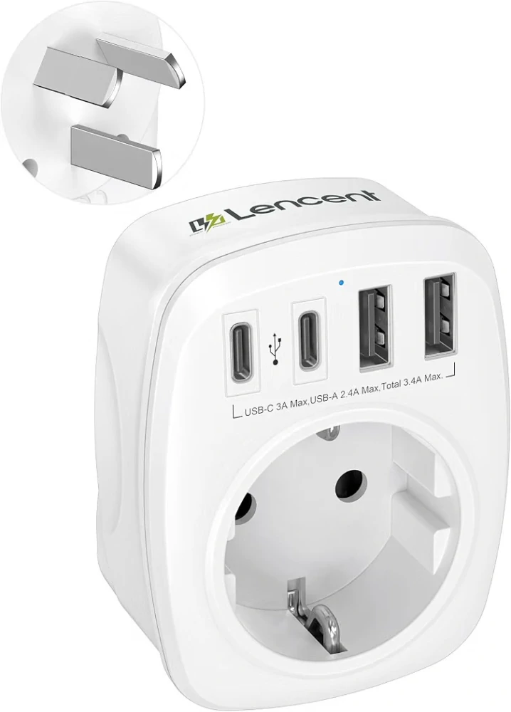 Cestovní adaptér LENCENT pro Austrálii, Čínu a NZ 5v1 OK1038