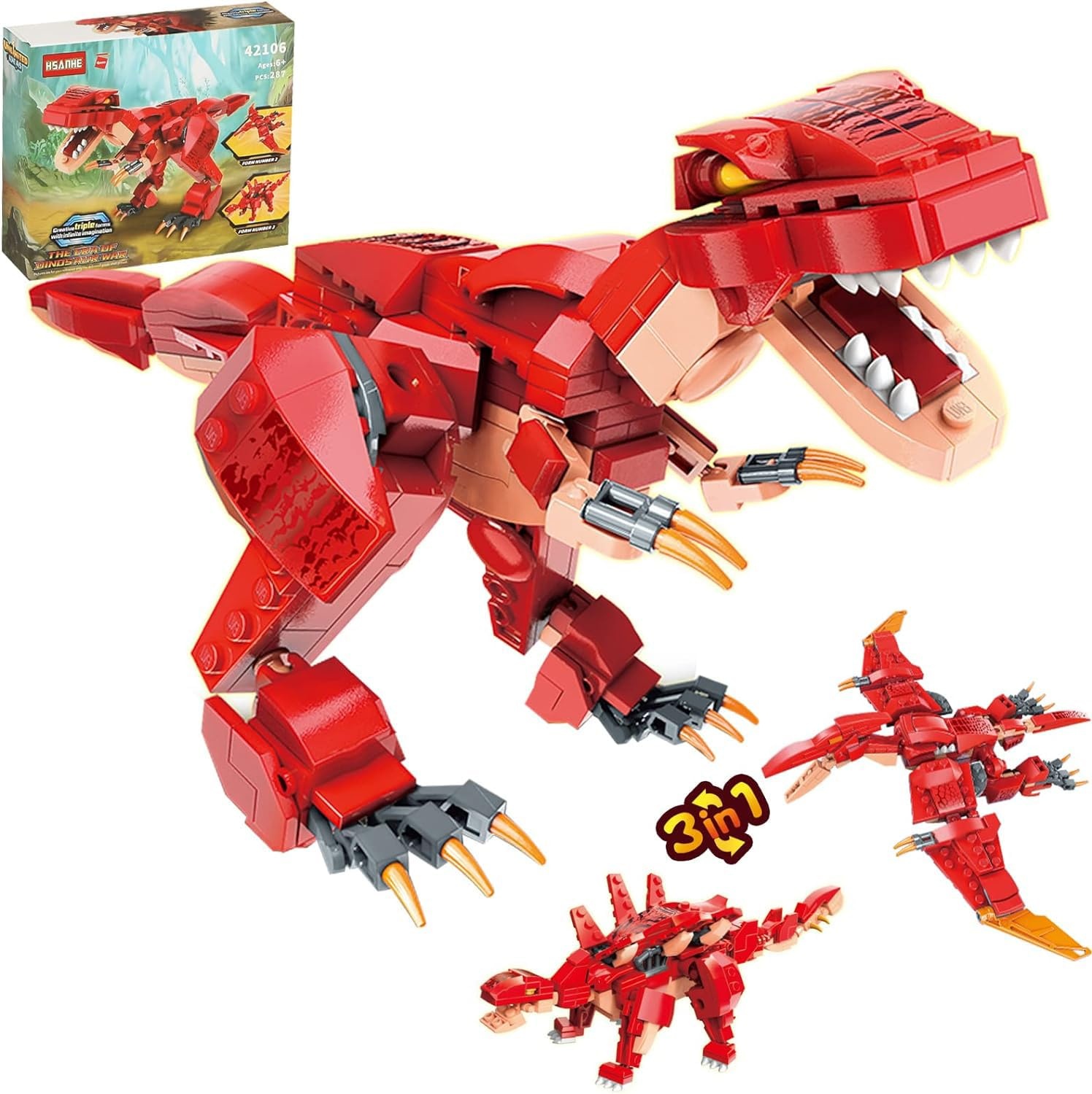 Stavebnice dinosaurus 3v1 QLT QIAOLETONG 287 dílků OK0040