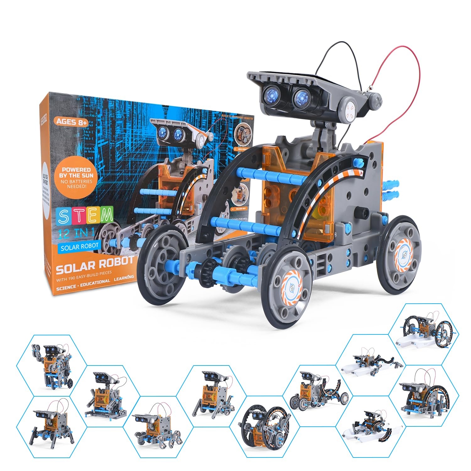 Solární stavebnice robota OMWay 12v1 STEM 190 dílků OK0063
