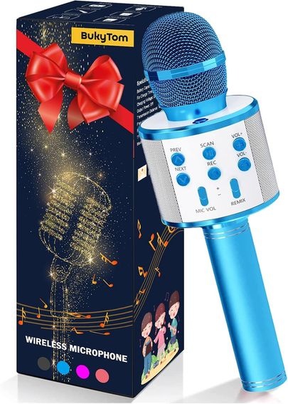 Dětský karaoke mikrofon BukyTom 4v1, Bluetooth reproduktor OK0248