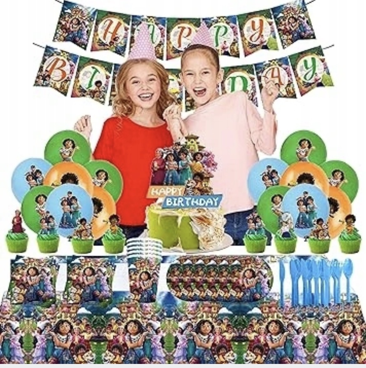 Narozeninová dekorace Encanto, 85dílný party set pro děti OK0321