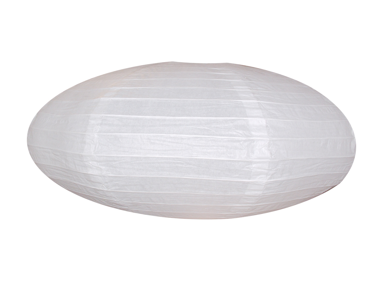 Bílý oválný široký papírový lampion stínidlo ovál